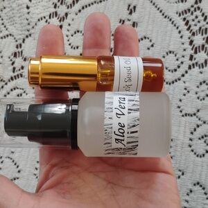 Black Seed Oil 10 ml plus Aloe Vera 2 oz in glass bottles
